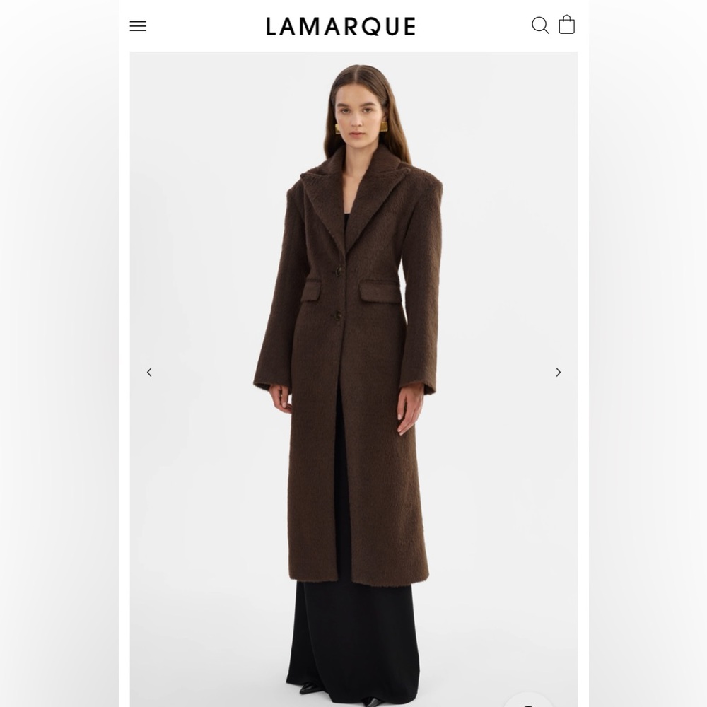 LAMARQUE Women's Chocolate Teddy Faux fur Coat